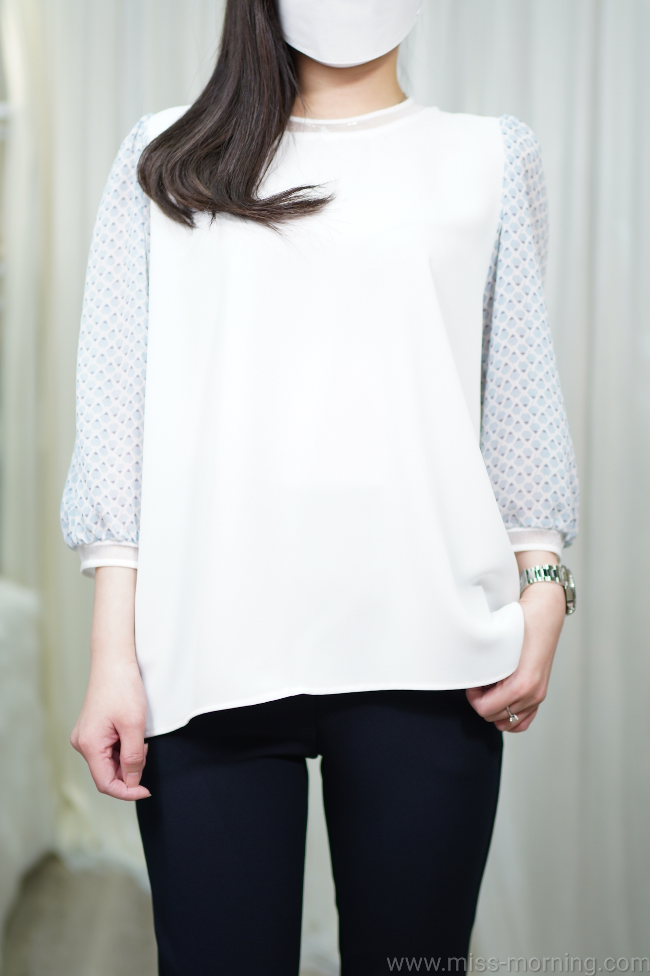 拼袖款上衣(13022)