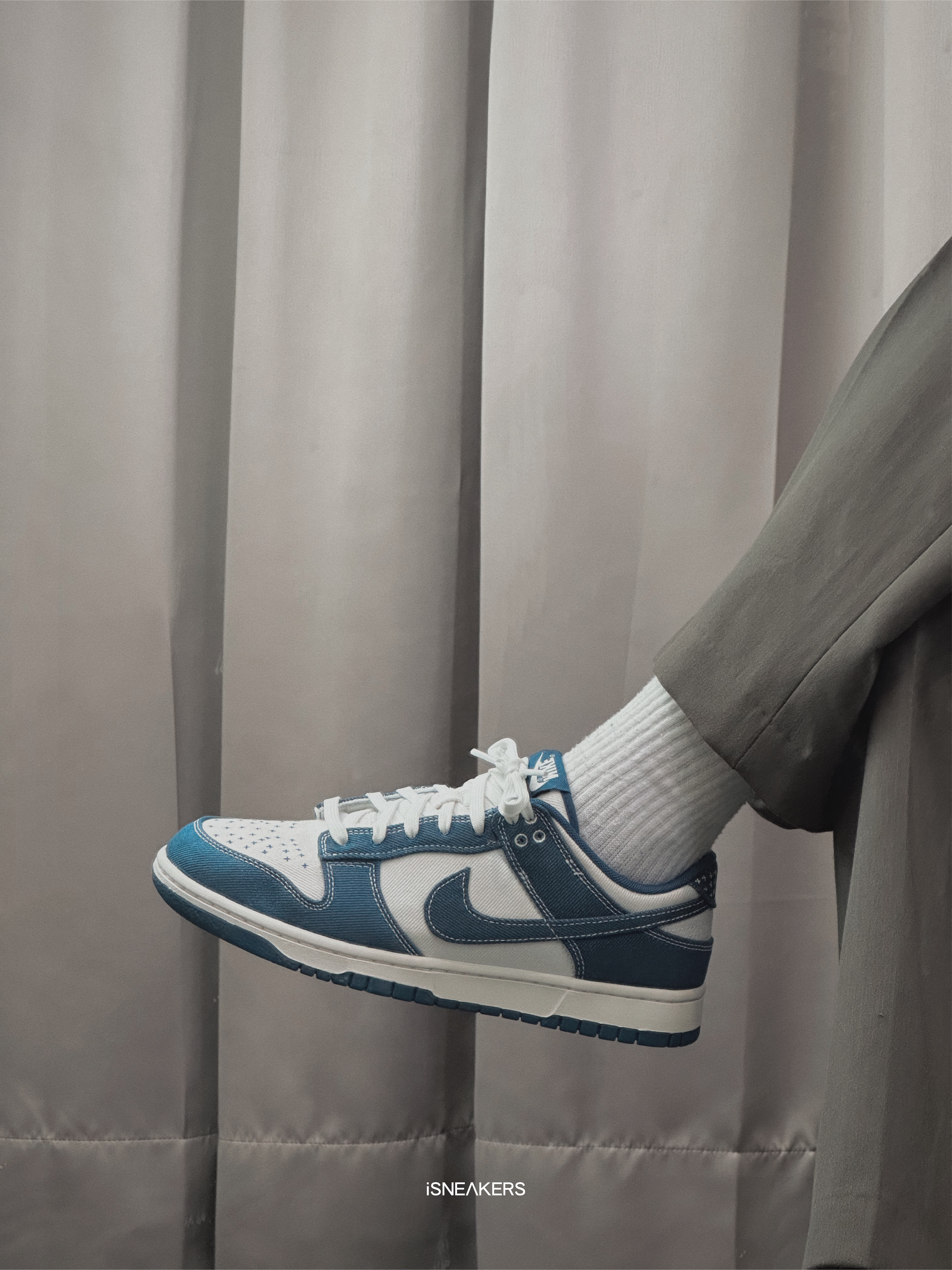 iSNEAKERS｜Νike Dunk Low "Sashiko" 丹寧藍 湖水藍 白藍 刺子繡 DV0834-101