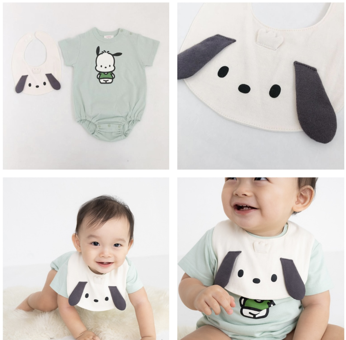 (現貨)🇯🇵 Sanrio PC狗Bodysuit +口水肩set