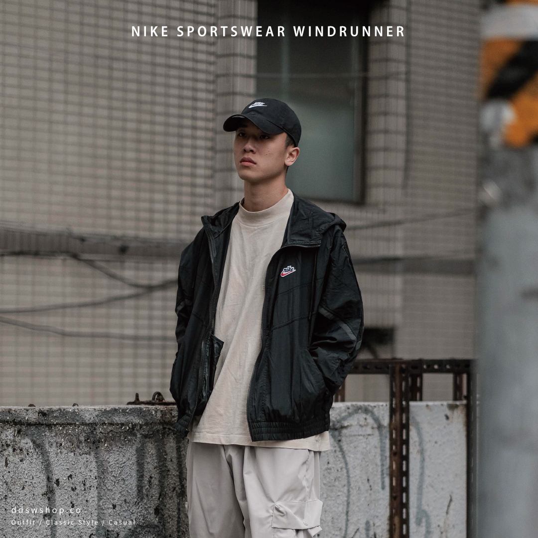 Nike Sportswear Windrunner 防風外套 復古刺繡標籤 尼龍 黑色 CZ0782-010