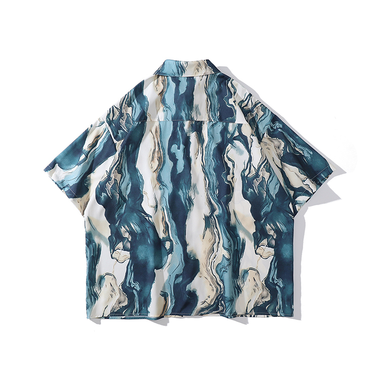 花襯衫 水墨畫 個性 寬鬆落肩