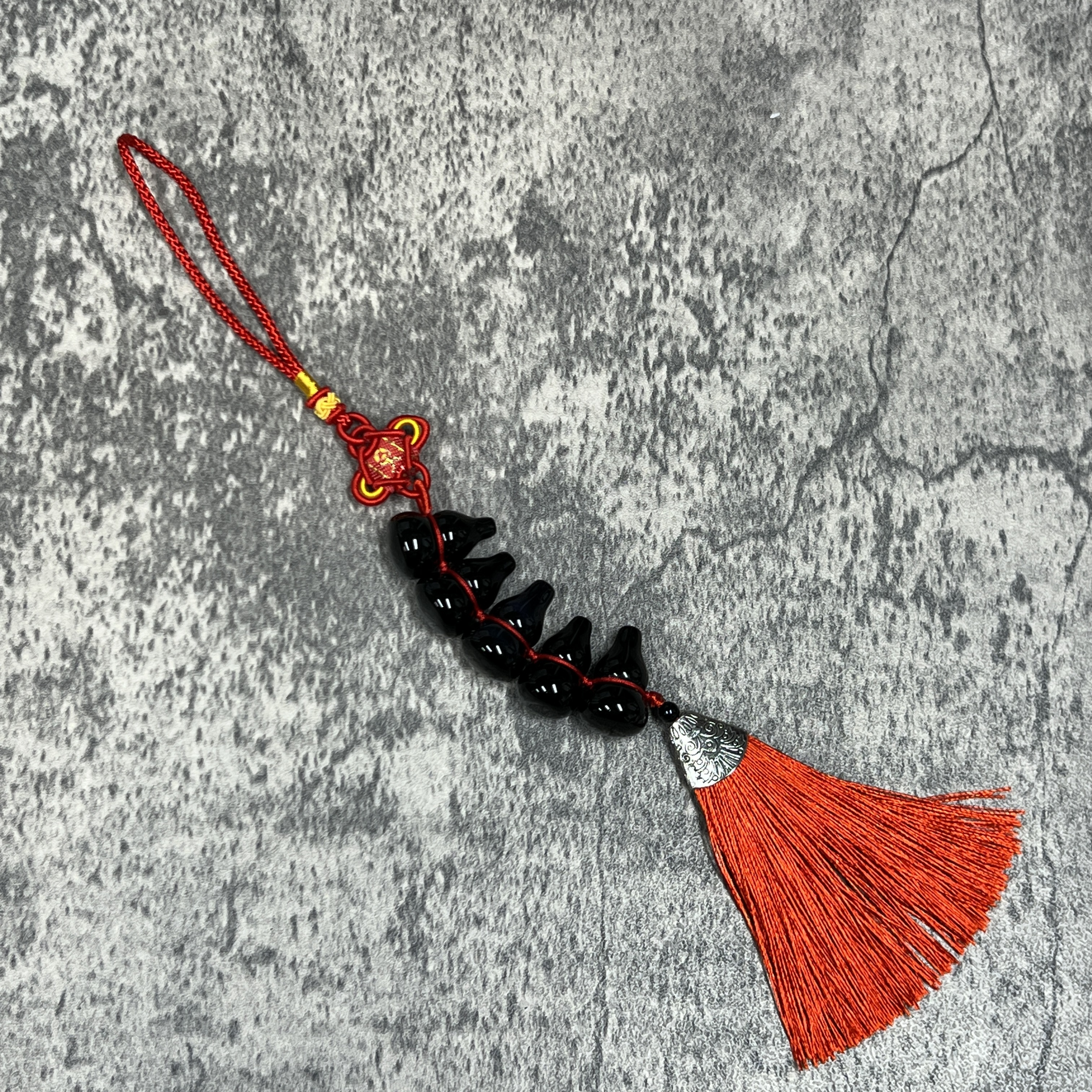 黑曜石葫蘆五福掛件