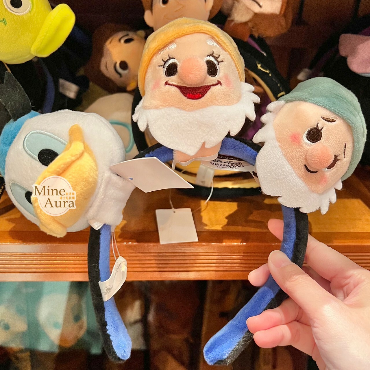 白雪公主 Snow-white 小矮人 開心果 Happy 大頭絨毛 迷你公仔 娃娃 (搭配個人客製髮圈用) -香港迪士尼樂園