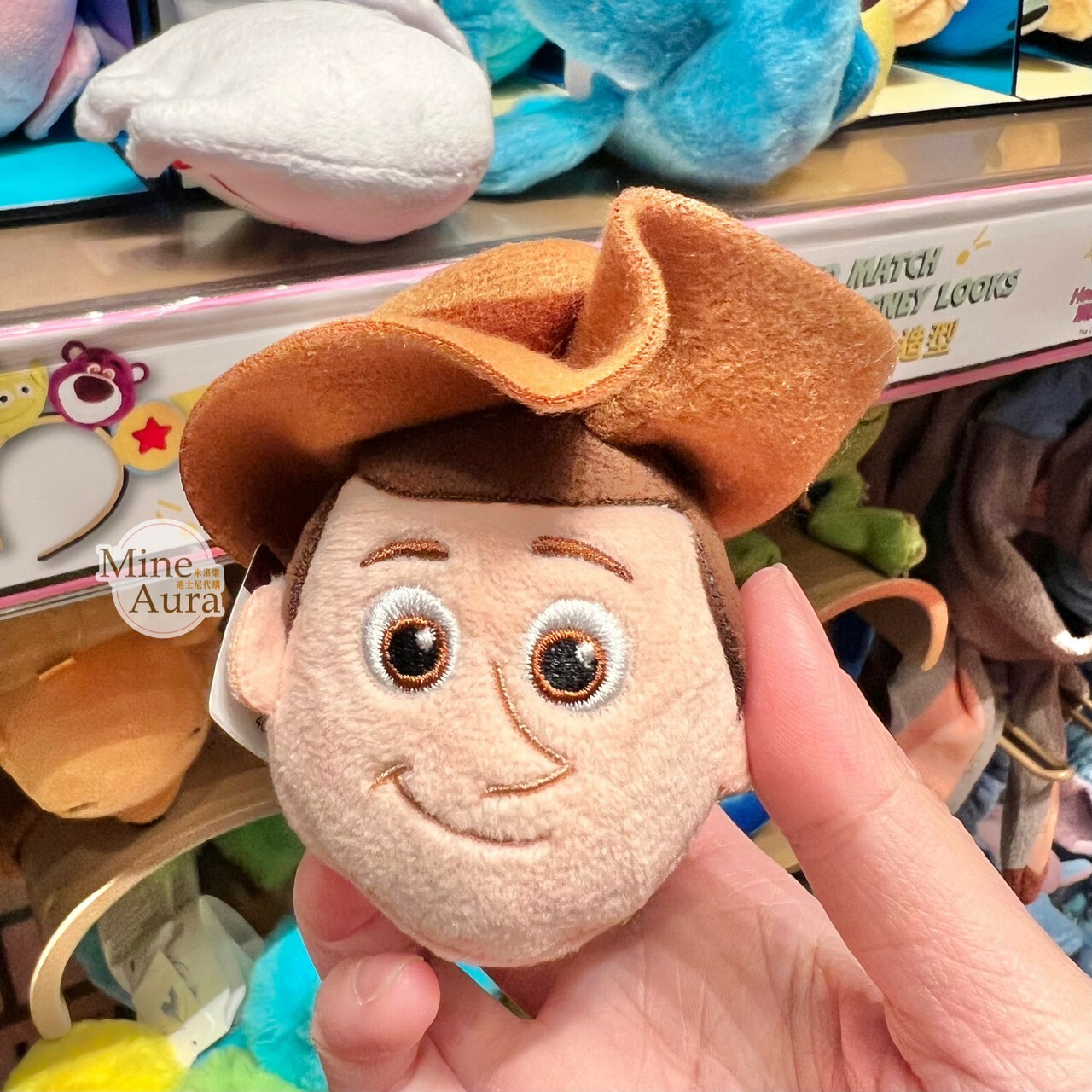 胡迪 Woody 大頭絨毛 迷你公仔 娃娃 (搭配個人客製髮圈用) 玩具總動員 Toy Story -香港迪士尼樂園