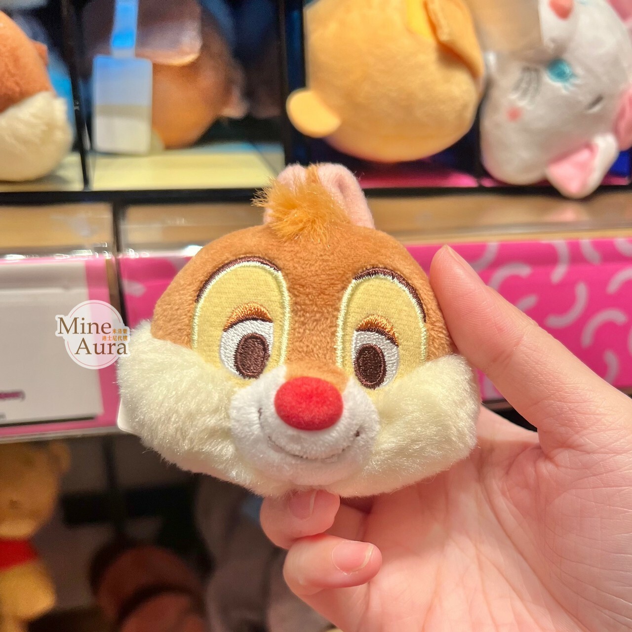 紅鼻 蒂蒂 Dale 大頭絨毛 迷你公仔 娃娃 (搭配個人客製髮圈用) 奇奇蒂蒂 Chip 'n Dale -香港迪士尼樂園