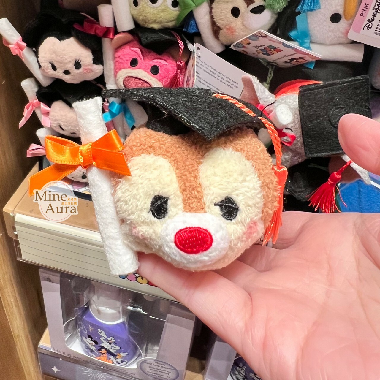 TSUM TSUM 畢業學士服造型 紅鼻 蒂蒂 Dale 迷你公仔 娃娃 奇奇蒂蒂 Chip 'n Dale -香港迪士尼樂園