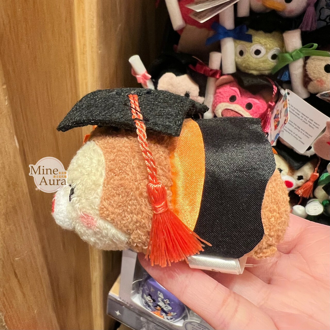 TSUM TSUM 畢業學士服造型 紅鼻 蒂蒂 Dale 迷你公仔 娃娃 奇奇蒂蒂 Chip 'n Dale -香港迪士尼樂園