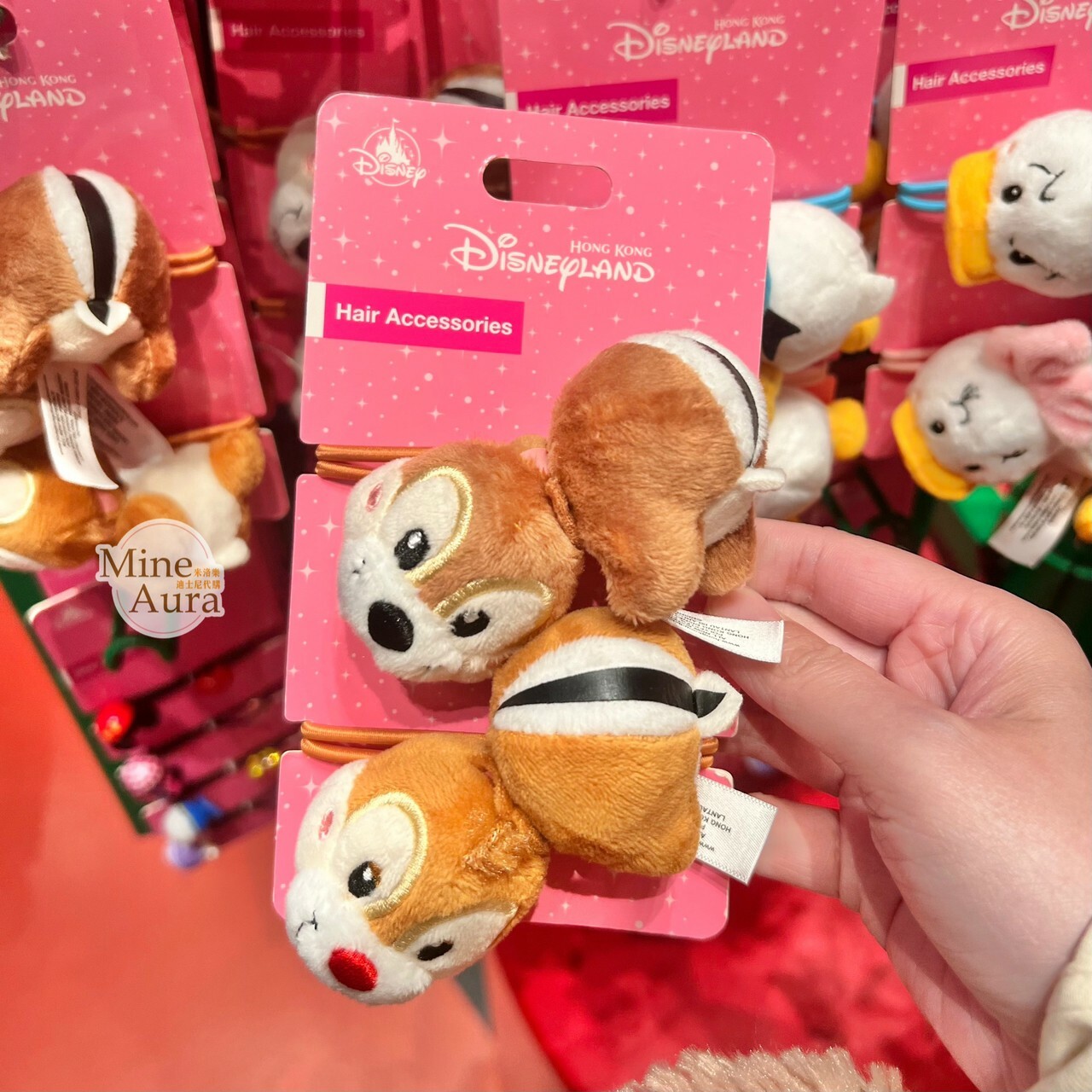 奇奇蒂蒂 Chip 'n Dale 大臉圖案 絨毛 造型 髮束 2入組 髮飾 -香港迪士尼樂園