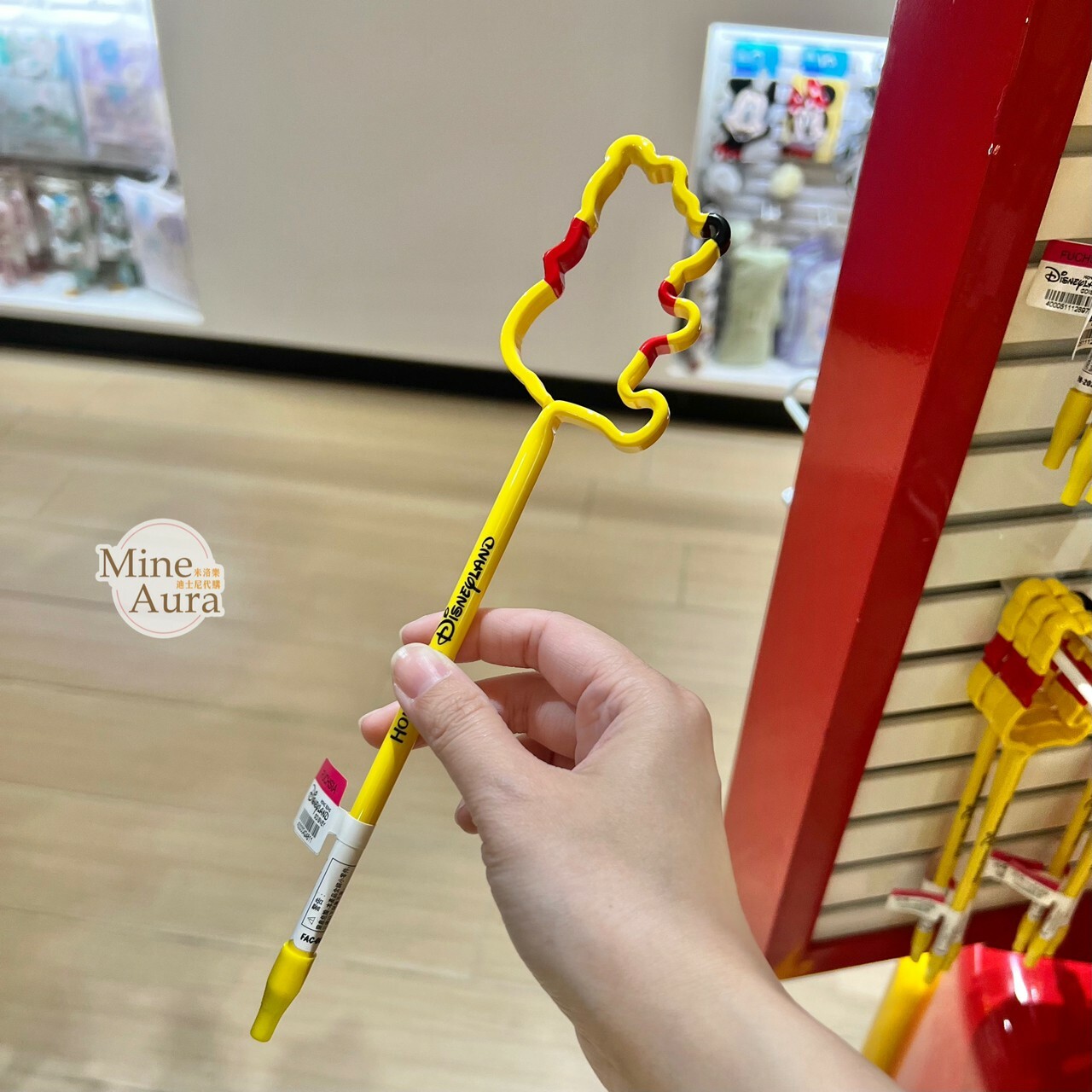 小熊維尼 Winnie the Pooh 簍空 造型筆 圓珠筆 -香港迪士尼樂園