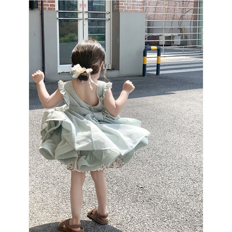 果綠荷葉澎澎裙兩件組