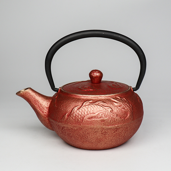 【岩戶鑄工所】雲龍 急須0.3L-赤金