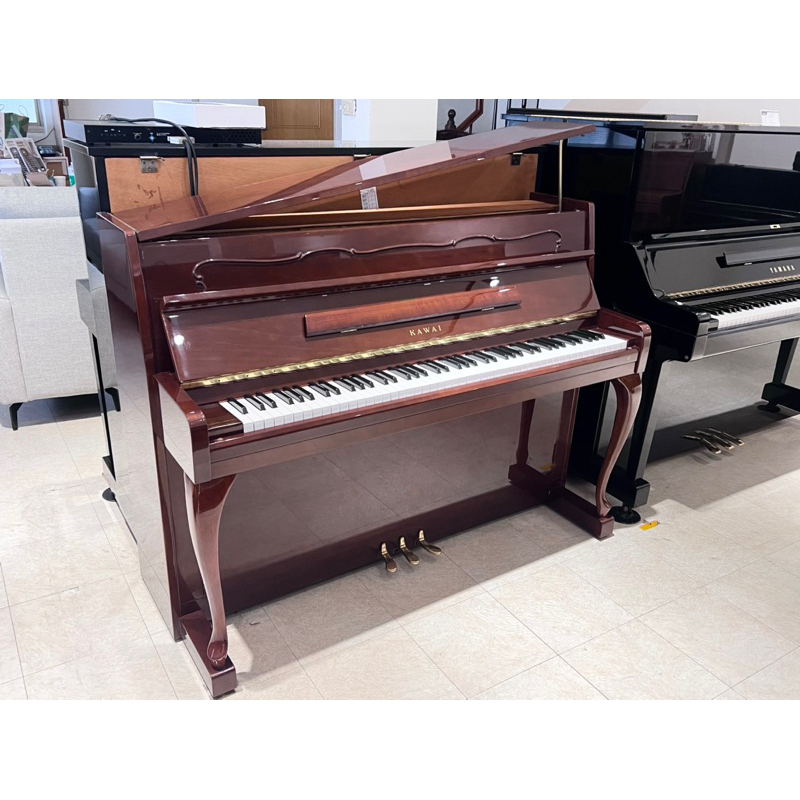 嚴選鋼琴 KAWAI C107日本製 雕花面板 原木亮面 小鋼琴 不佔空間 中古鋼琴 二手鋼琴 漢麟樂器 鋼琴店