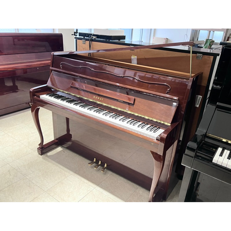 嚴選鋼琴 KAWAI C107日本製 雕花面板 原木亮面 小鋼琴 不佔空間 中古鋼琴 二手鋼琴 漢麟樂器 鋼琴店