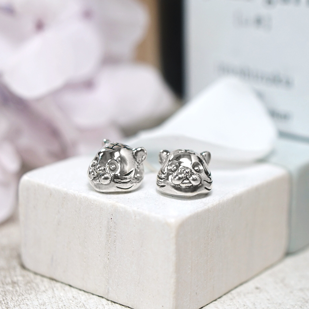 俏皮虎寶寶 老虎 925純銀耳環