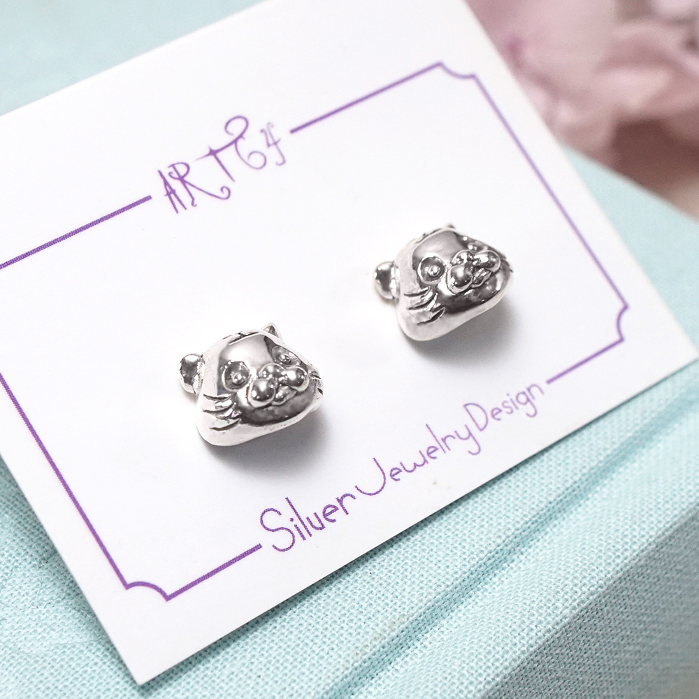 俏皮虎寶寶 老虎 925純銀耳環