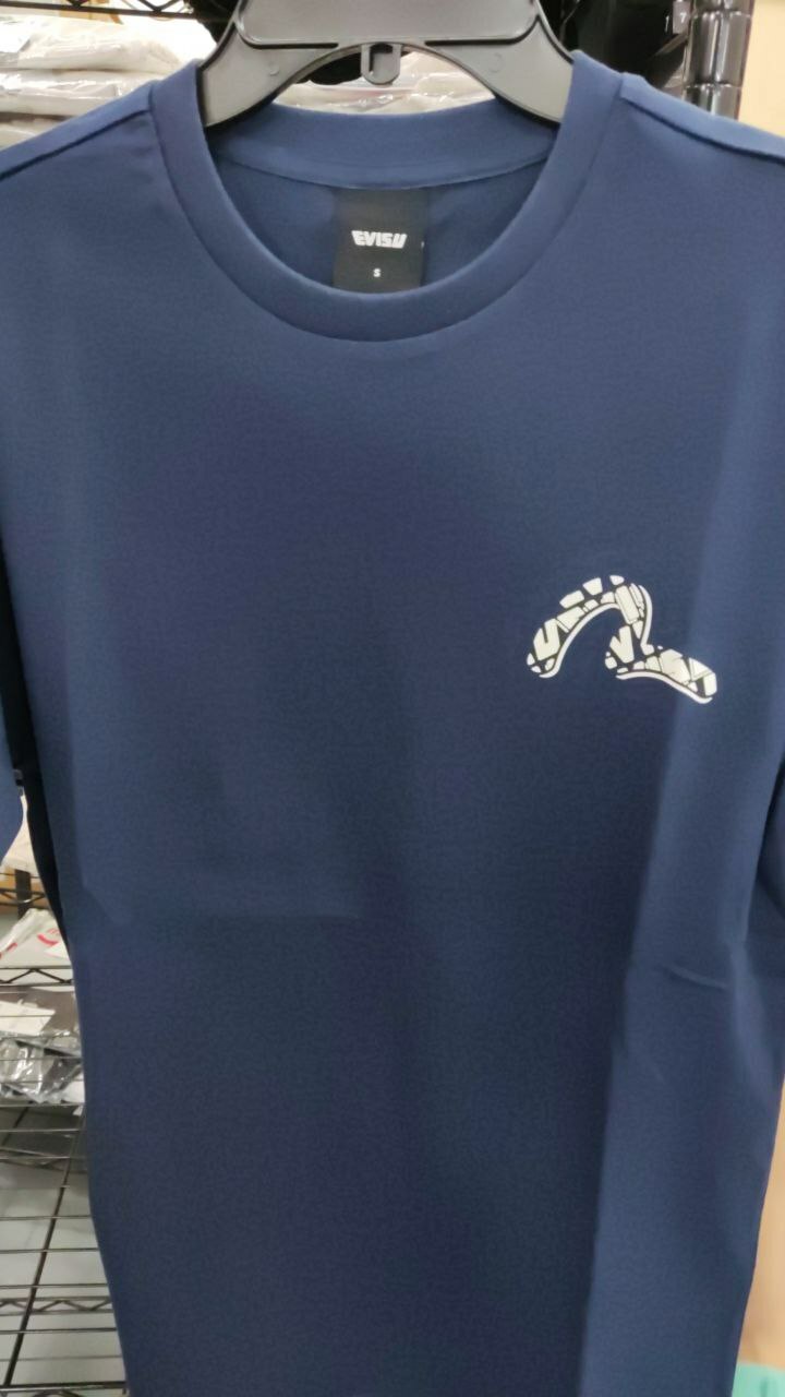 [S] EVISU SMALL LOGO PATCH T-SHIRT,NAVY, EV2UTS705-NAVY (SEV213)