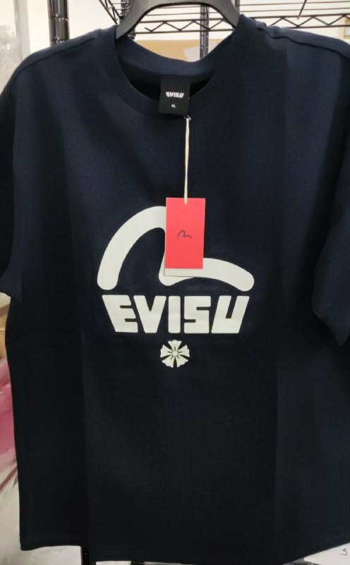 [S] EVISU BIG LOGO SHORT SLEEVE T-SHIRT,NAVY, EV2UTS706-NAVY (SEV215)