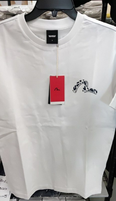 [S] EVISU SMALL LOGO PATCH T-SHIRT,WHITE, EV2UTS705-WHITE (SEV217)