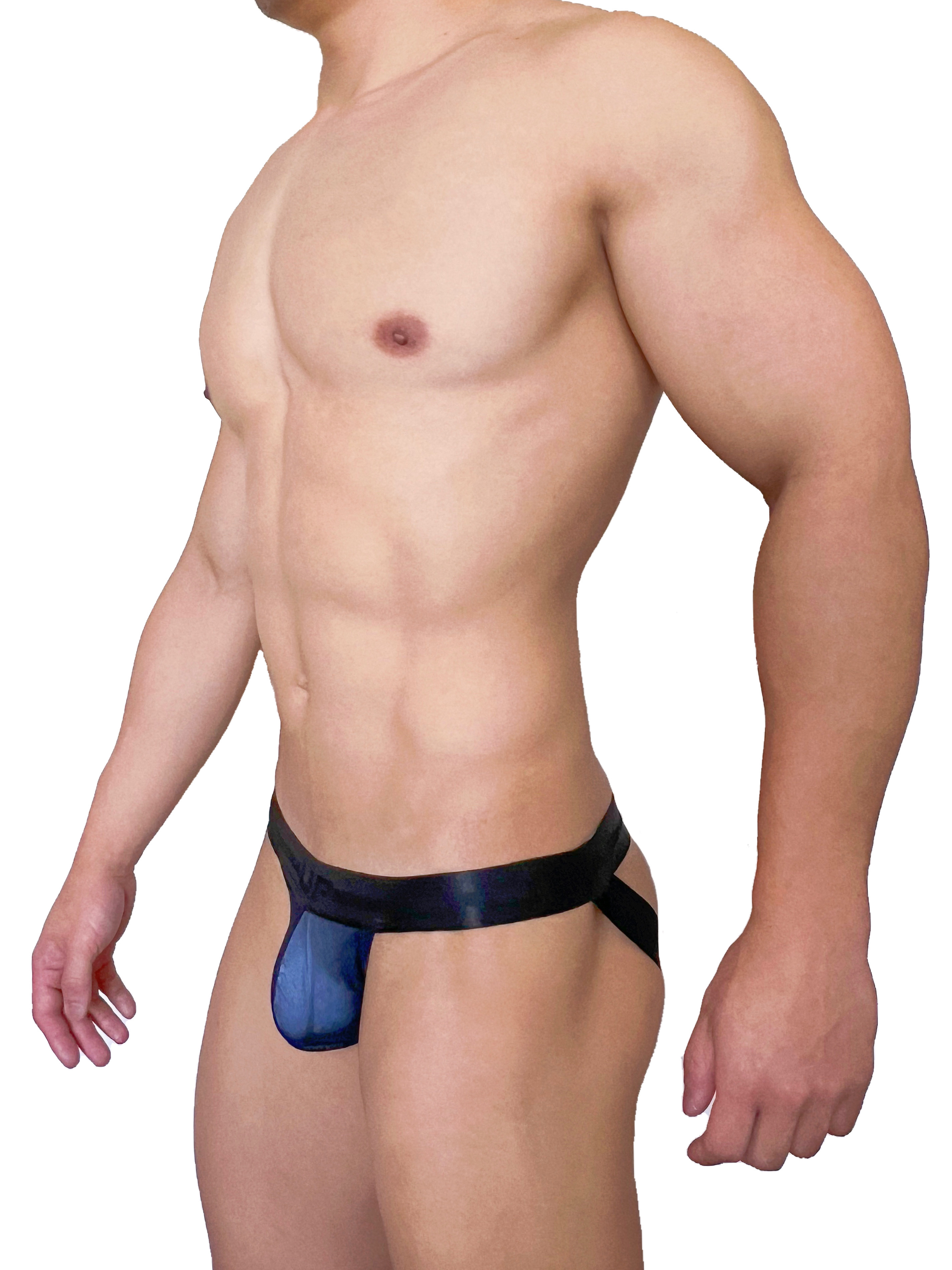 Mesh UP Sport 後空內褲 極透黑