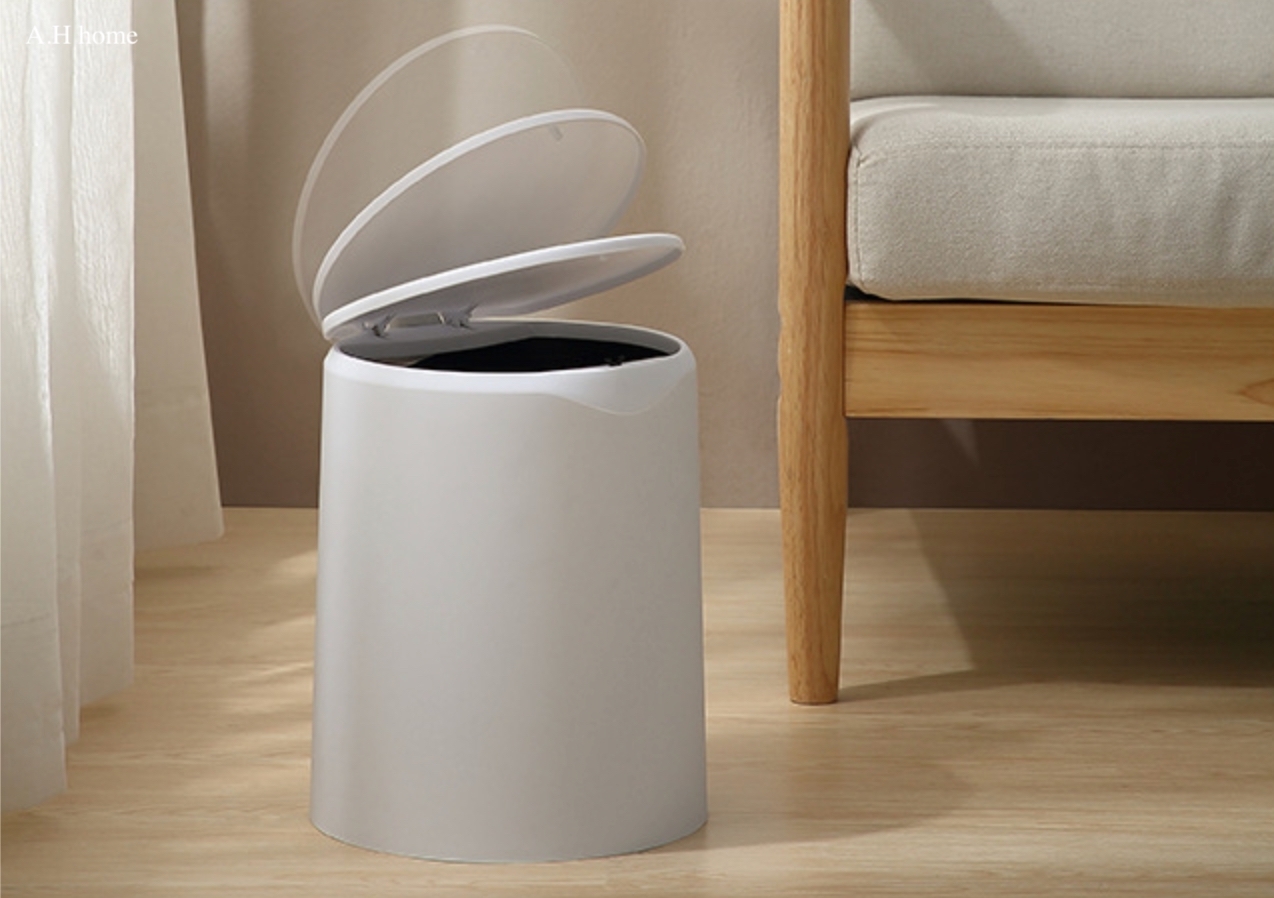 【ＡＨ724】北歐簡約按壓圓型垃圾桶