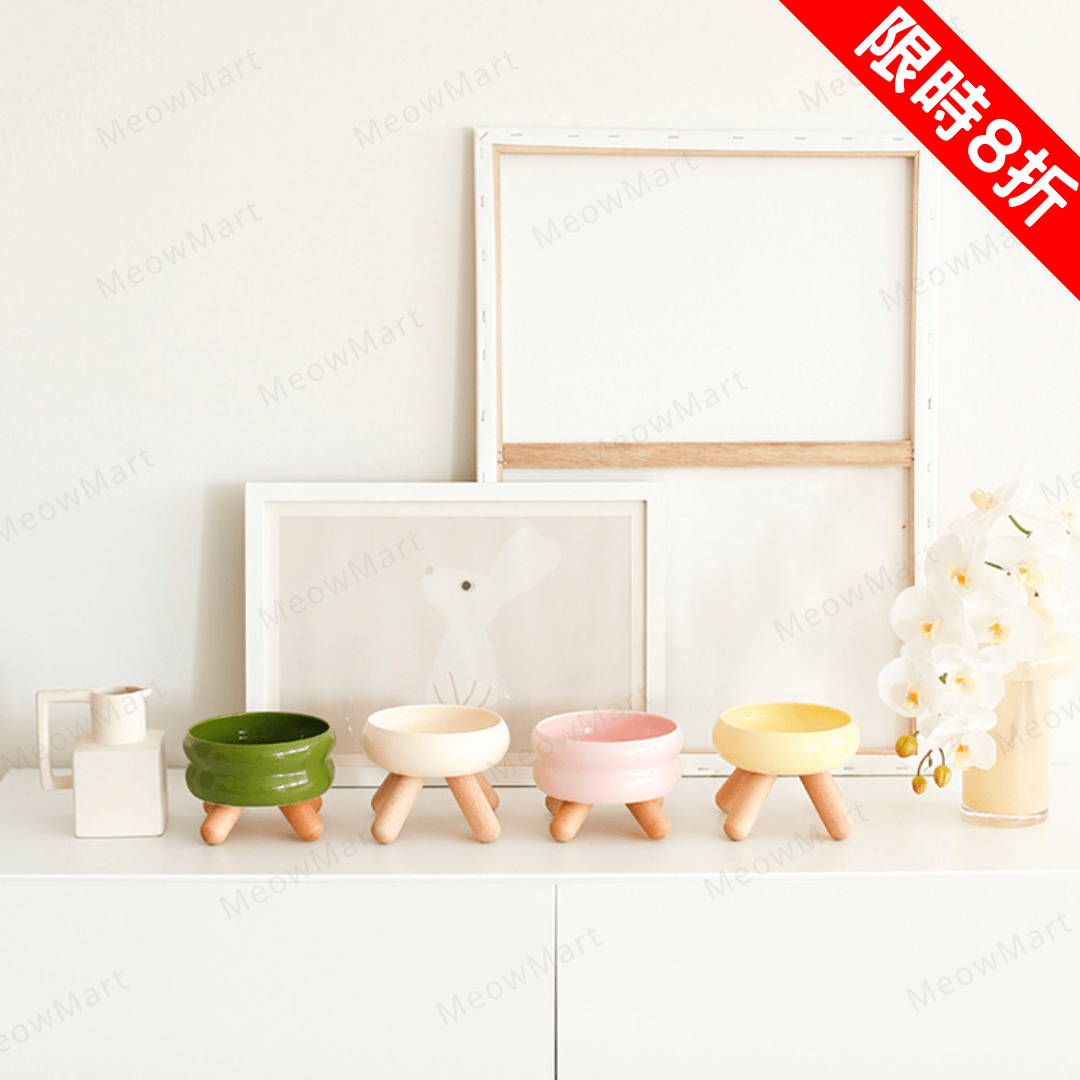 【現貨8折】meoof GULU 寵物陶瓷高腳碗 (多色)