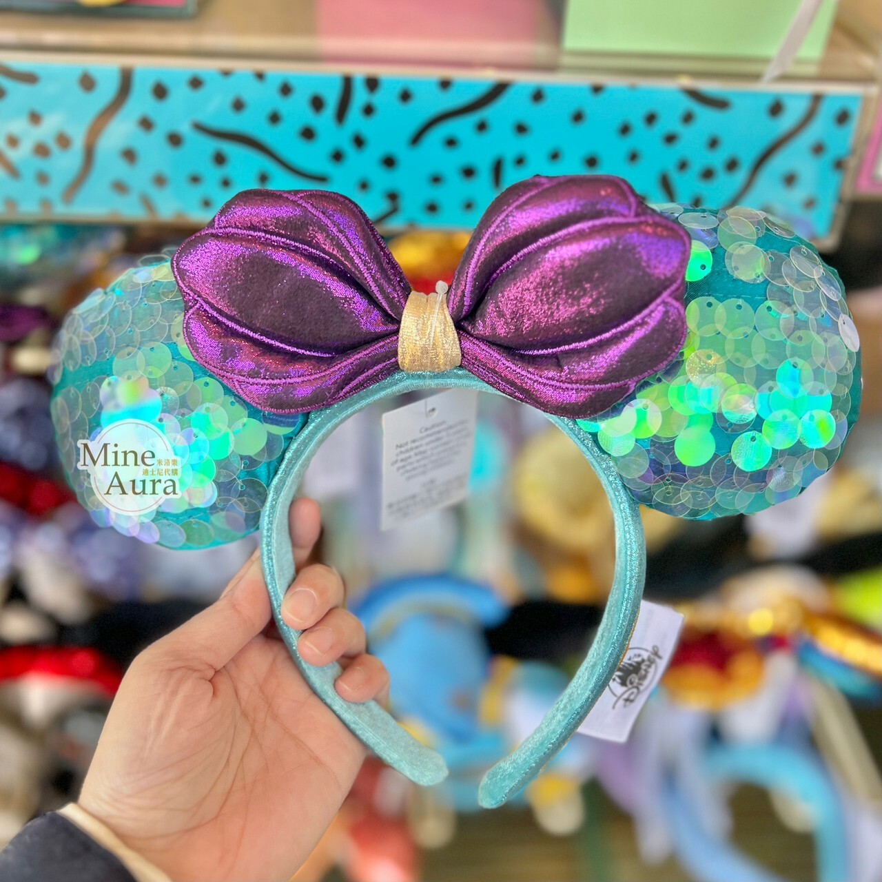 愛麗兒 Ariel 亮片 紫色蝴蝶結 造型 髮圈 髮箍 小美人魚 The Little Mermaid -香港迪士尼樂園
