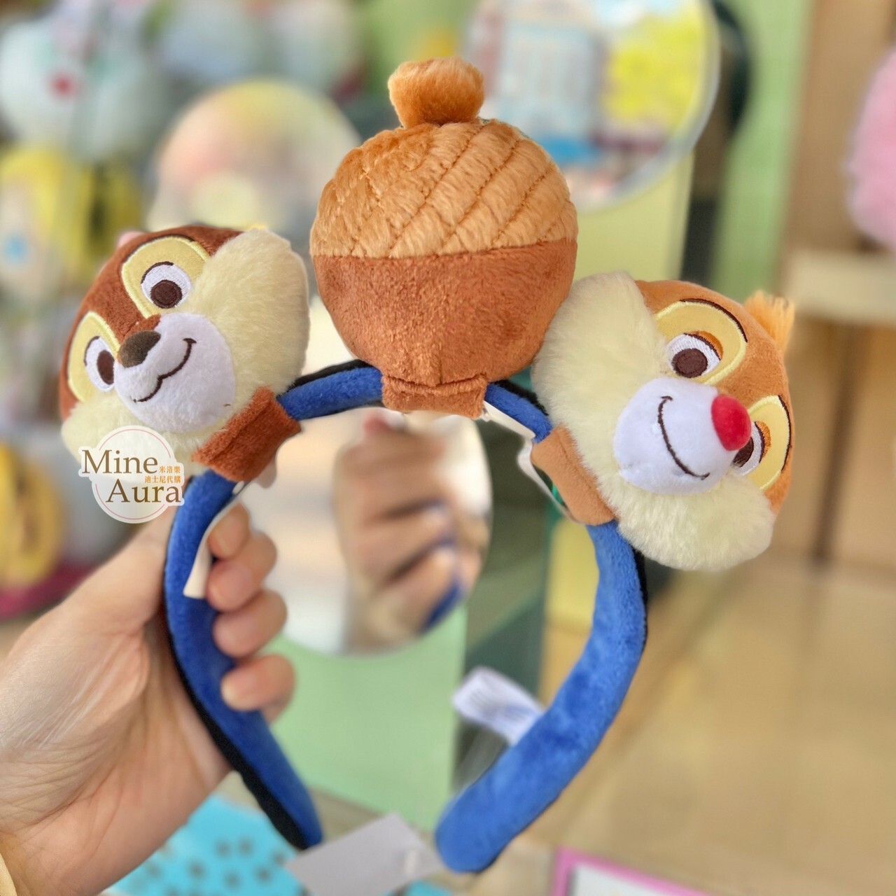 黑鼻 奇奇 Chip 大頭絨毛 迷你公仔 娃娃 (搭配個人客製髮圈用) 奇奇蒂蒂 Chip 'n Dale -香港迪士尼樂園