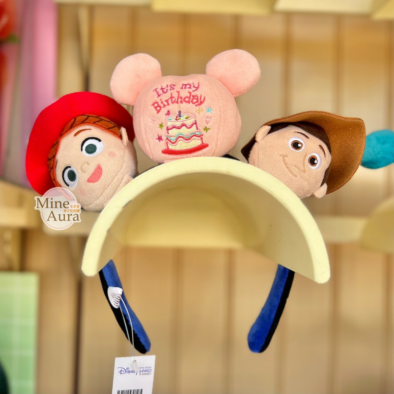 米奇 Mickey 生日粉色米奇頭 絨毛 迷你公仔 娃娃 (搭配個人客製髮圈用) -香港迪士尼樂園