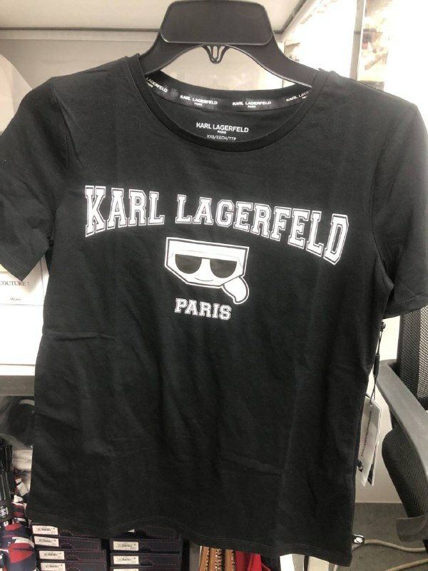 [S] KARL LAGERFELD COLLEGIATE EMOJI LOGO TEE,BLACK, L1WHF028-BLK (SKL521)