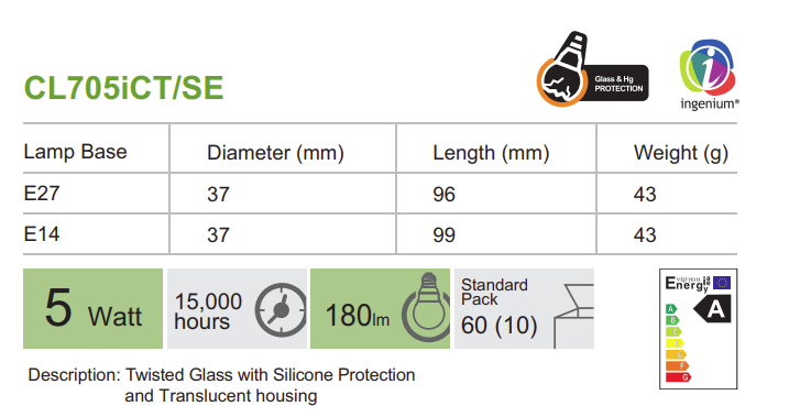 曼佳美節能燈泡 - CL705ICT