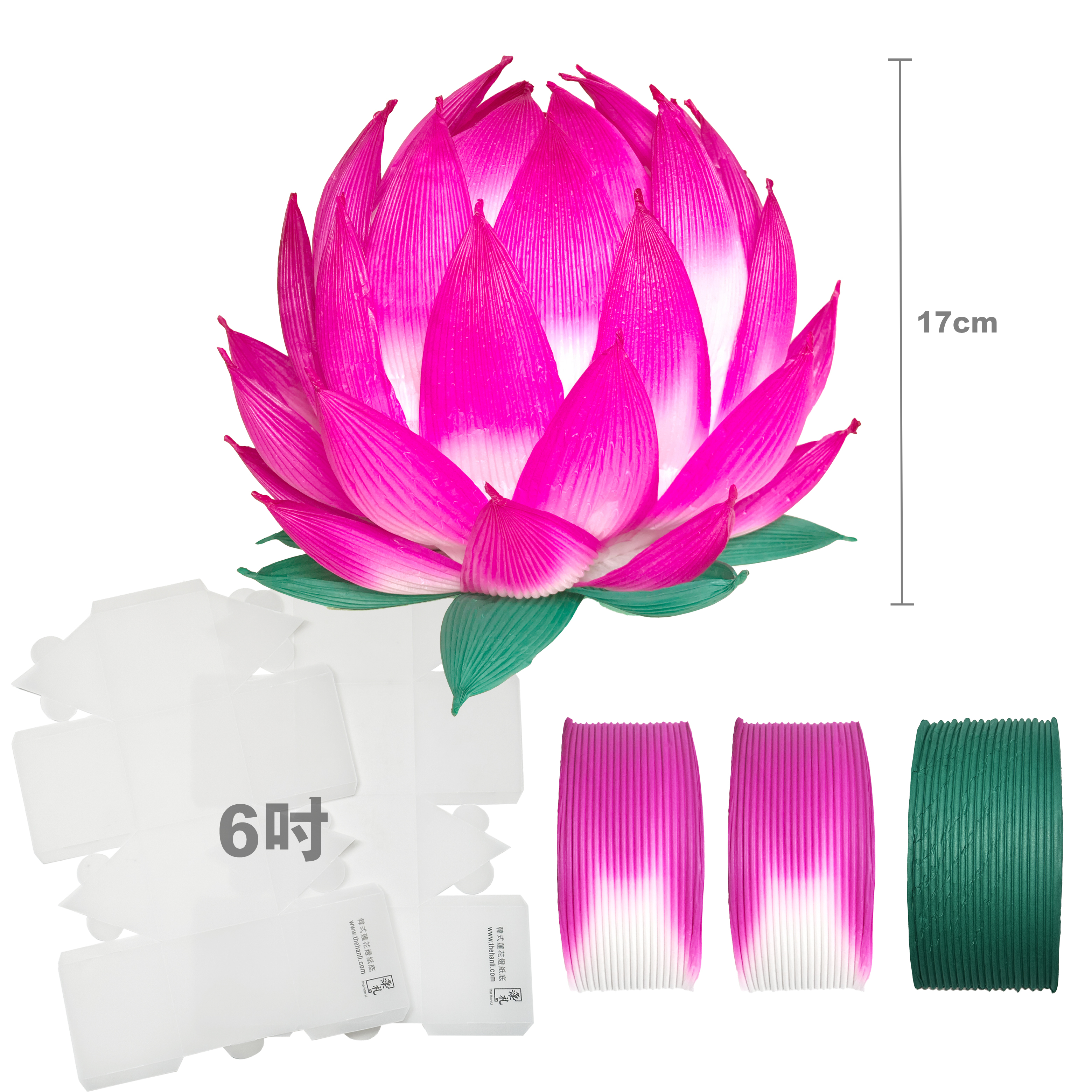 韓式蓮花燈材料套裝 - 6吋牛油紙