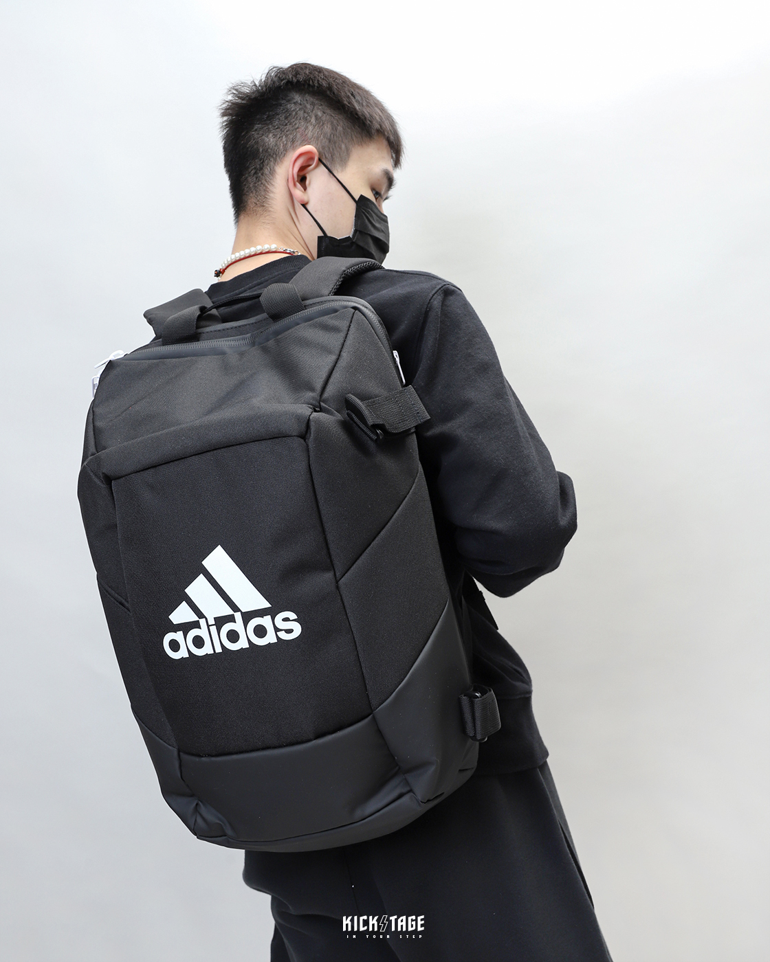 ADIDAS 3-STRIPES VS1.1 BACKPACK 黑色 三線LOGO 立體 挺版 後背包【MG0048】