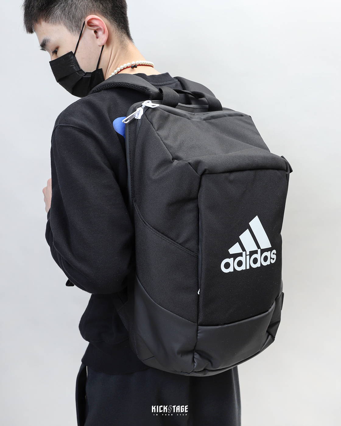 ADIDAS 3-STRIPES VS1.1 BACKPACK 黑色 三線LOGO 立體 挺版 後背包【MG0048】