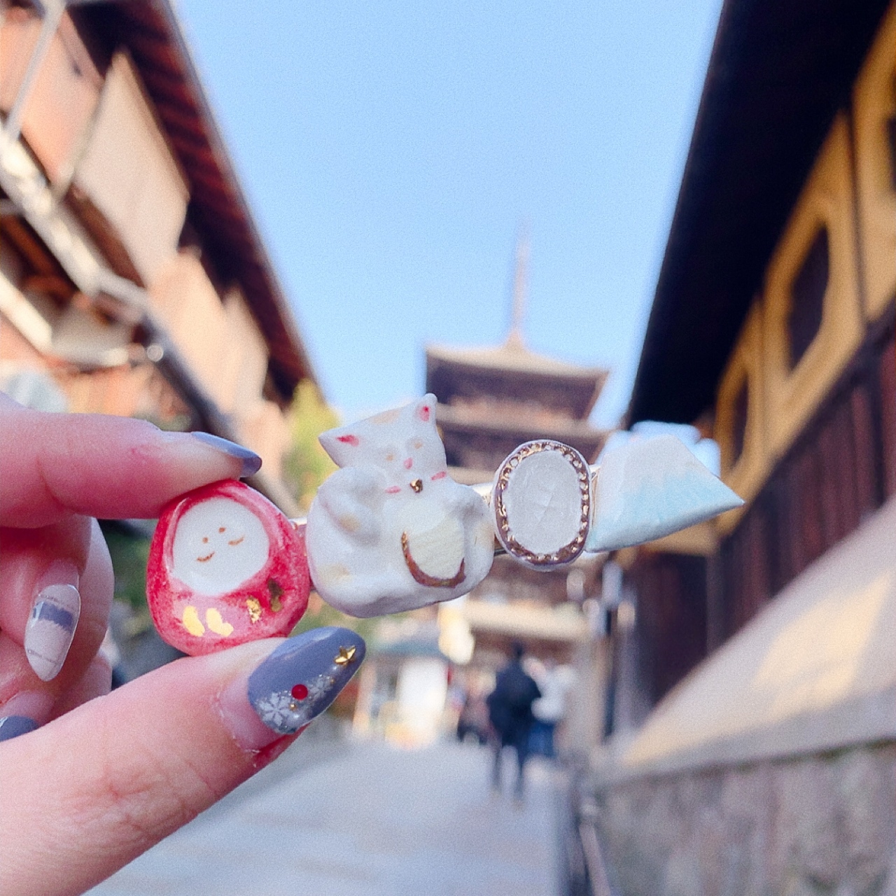 [手作家] 達摩x招財貓x富士山髮夾