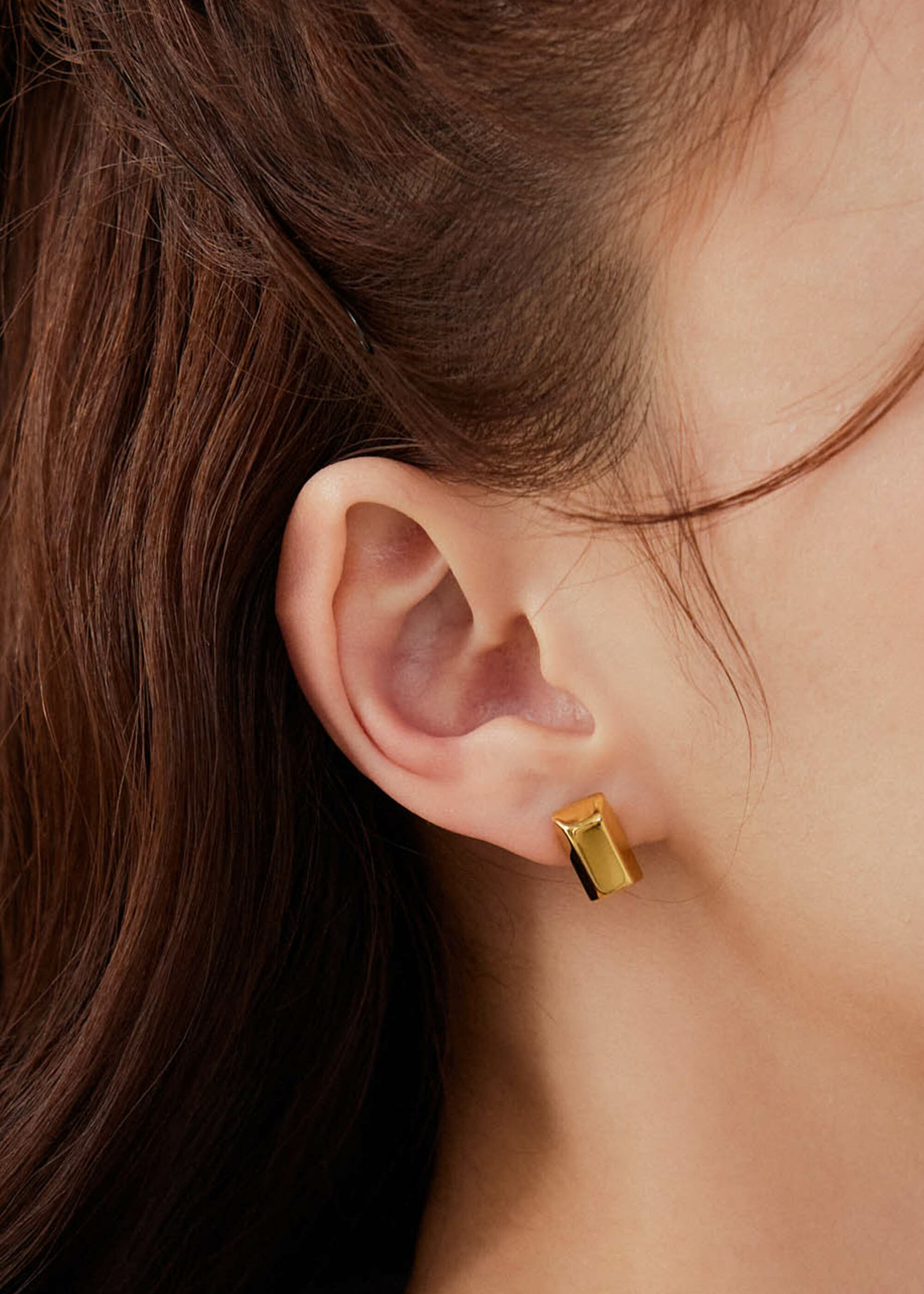 耳環_磚金．純鋼耳環