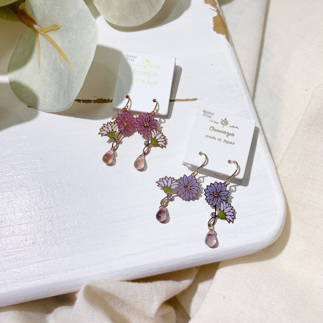 [日本制]紫菀花耳環 (防敏感)