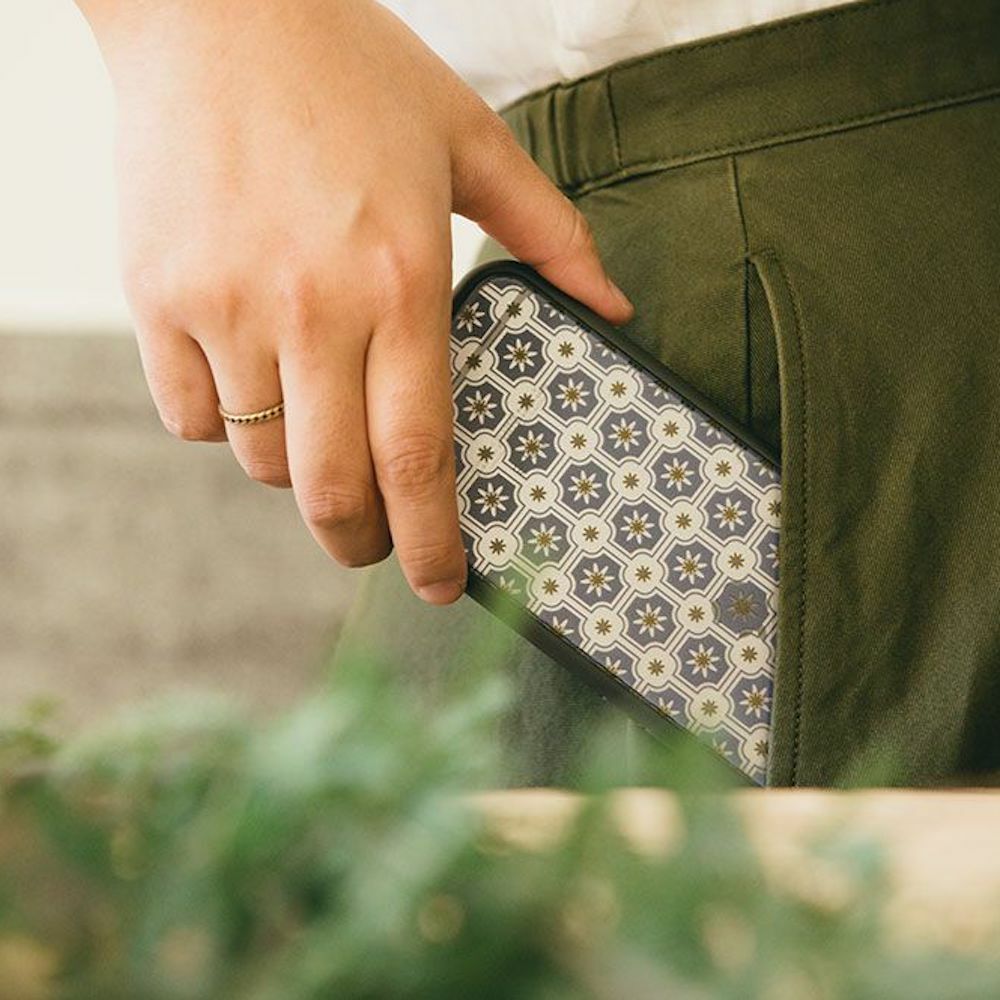 【現貨】印花樂X犀牛盾NX邊框背蓋兩用手機殼-老磁磚2號/背蓋藍灰