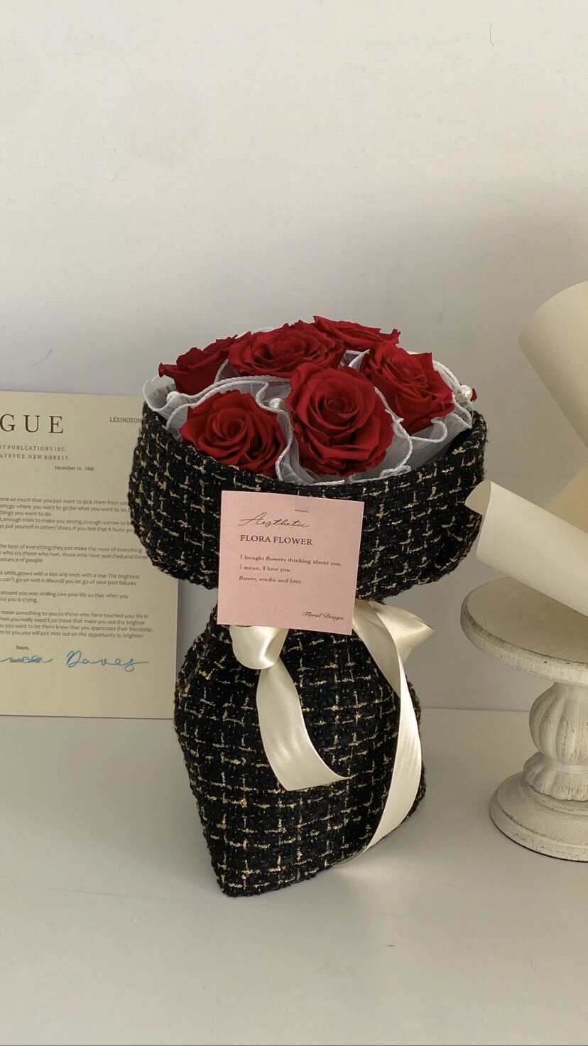 俄羅斯永生花束-高級紅