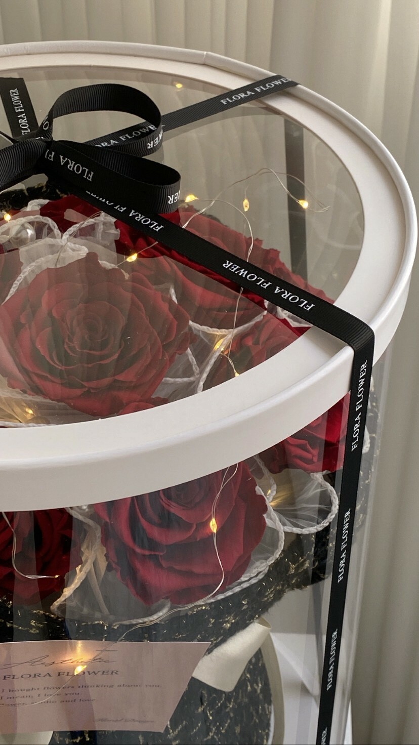 俄羅斯永生花束-高級紅