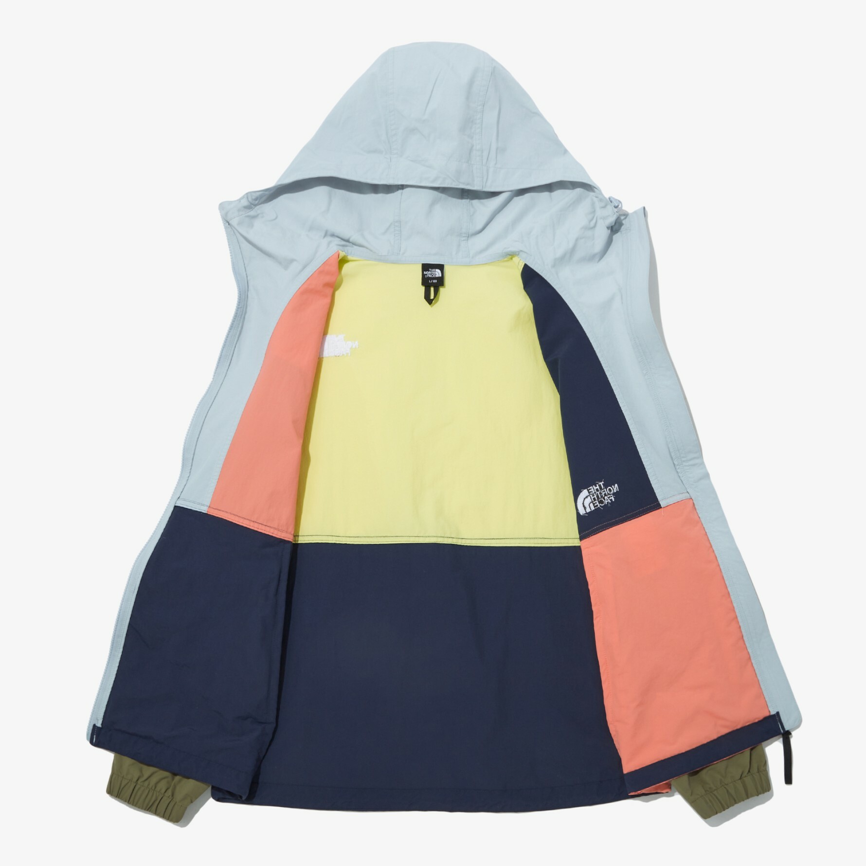 THE NORTH FACE EXPLORING 連帽 風衣外套 拼接 橘粉藍 NJ3BP10E