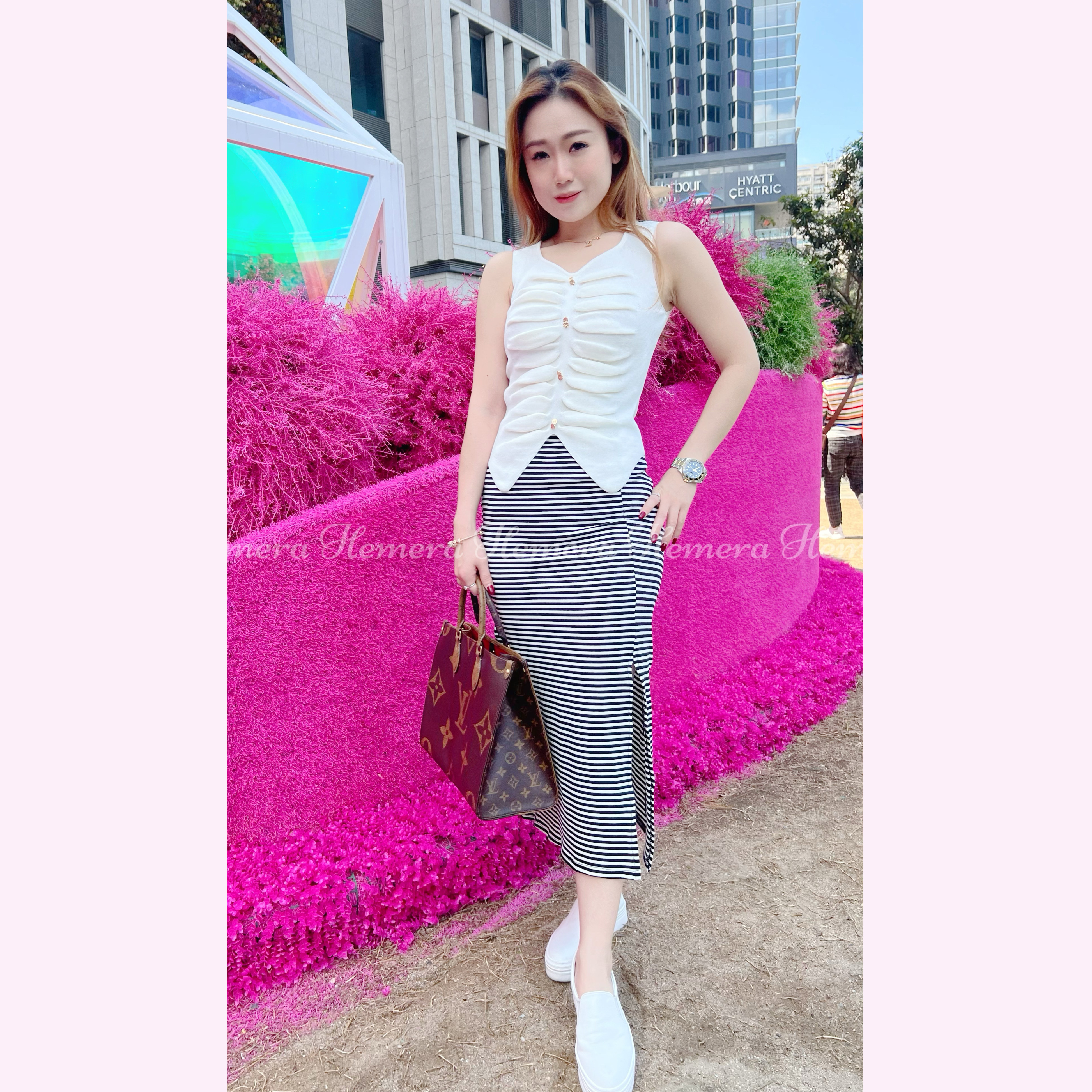 TP23W0240 超顯瘦V SHAPE下擺摺摺上身