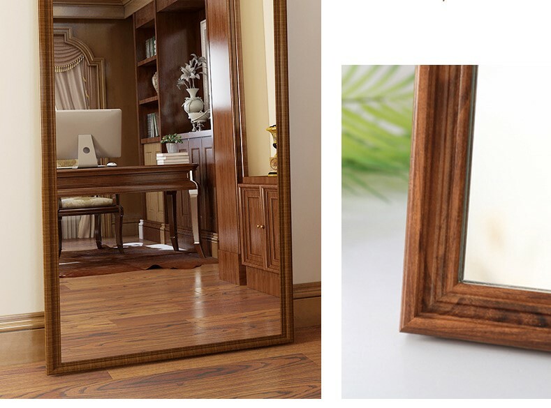 《1669》復古原木掛壁立體式全身鏡