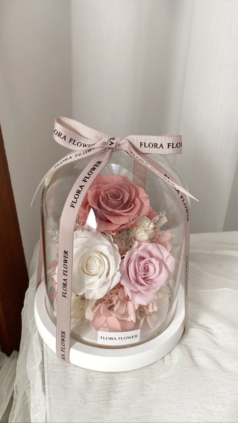 永生花夜燈-淡雅豆沙粉