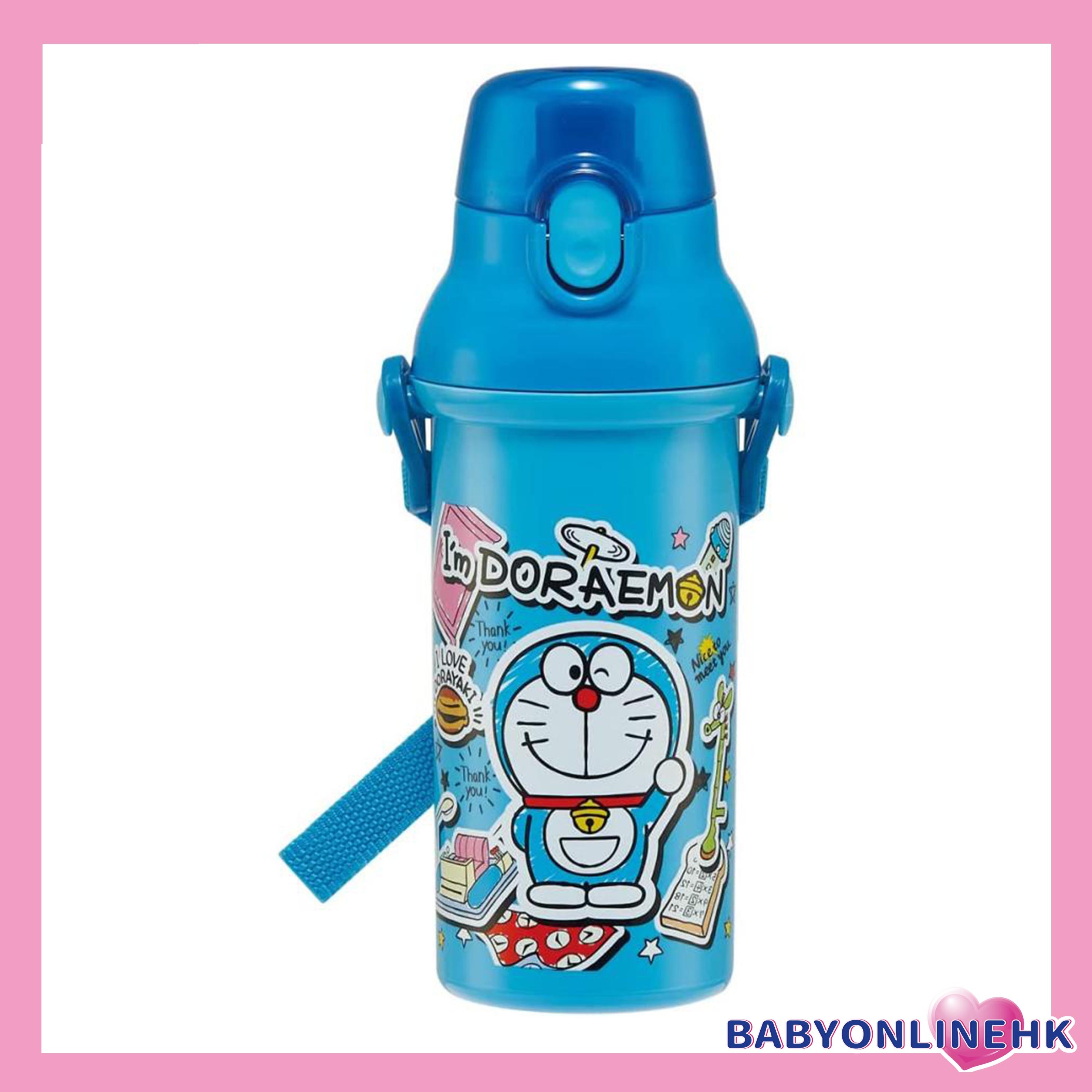 日本製 I'm Doraemon 銀離子抗菌直飲式水樽(付肩帶) 480ml(此為平行進口產品)