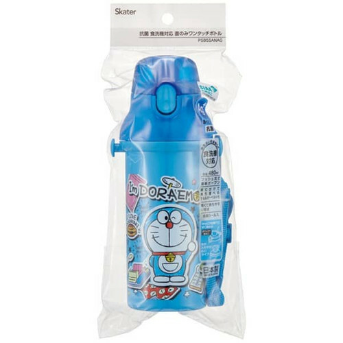 日本製 I'm Doraemon 銀離子抗菌直飲式水樽(付肩帶) 480ml(此為平行進口產品)