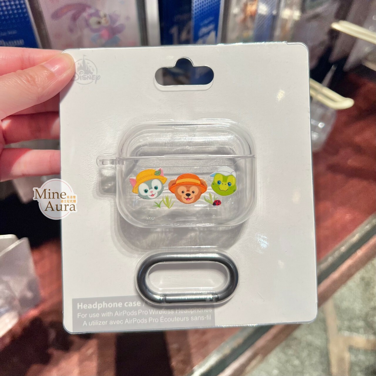 達菲 Duffy 畫家貓 Gelatoni 奧樂米拉 海龜 OluMel 大頭圖案 apple AirPods Pro 透明 耳機保護套 -香港迪士尼樂園