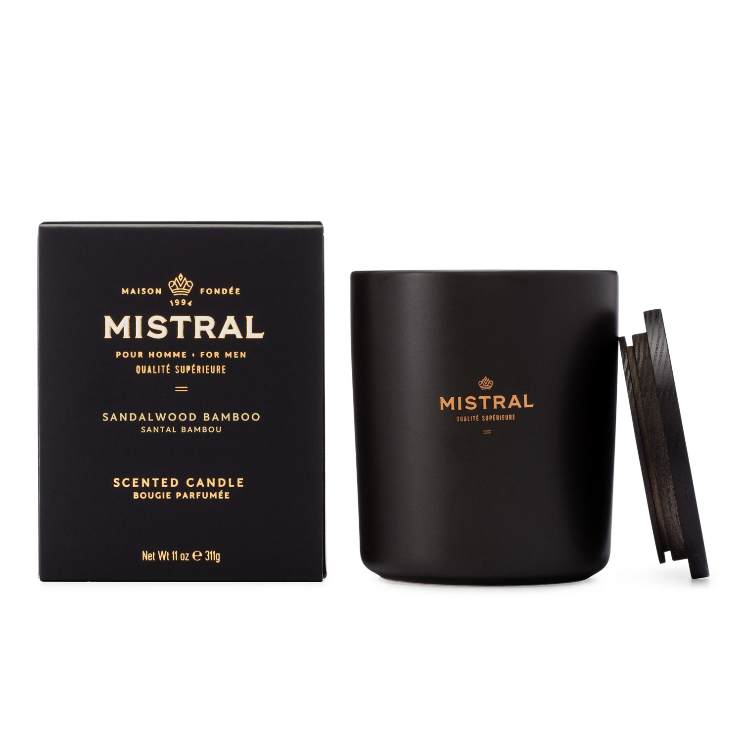 美國 Mistral - 經典檀香 居家香氛蠟燭（Sandalwood Bamboo / 天然無毒大豆蠟）