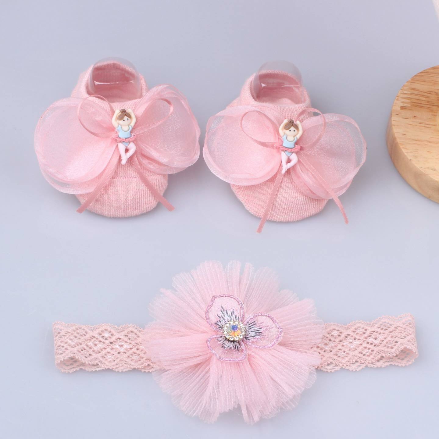 A173PK_SS23_C💃🏻💓粉紅色芭蕾舞女孩髮帶連襪仔Set(pre-order)