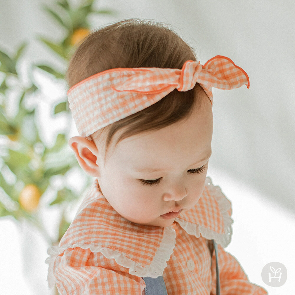 Happy Prince♡Lelira 橘色格紋髮帶