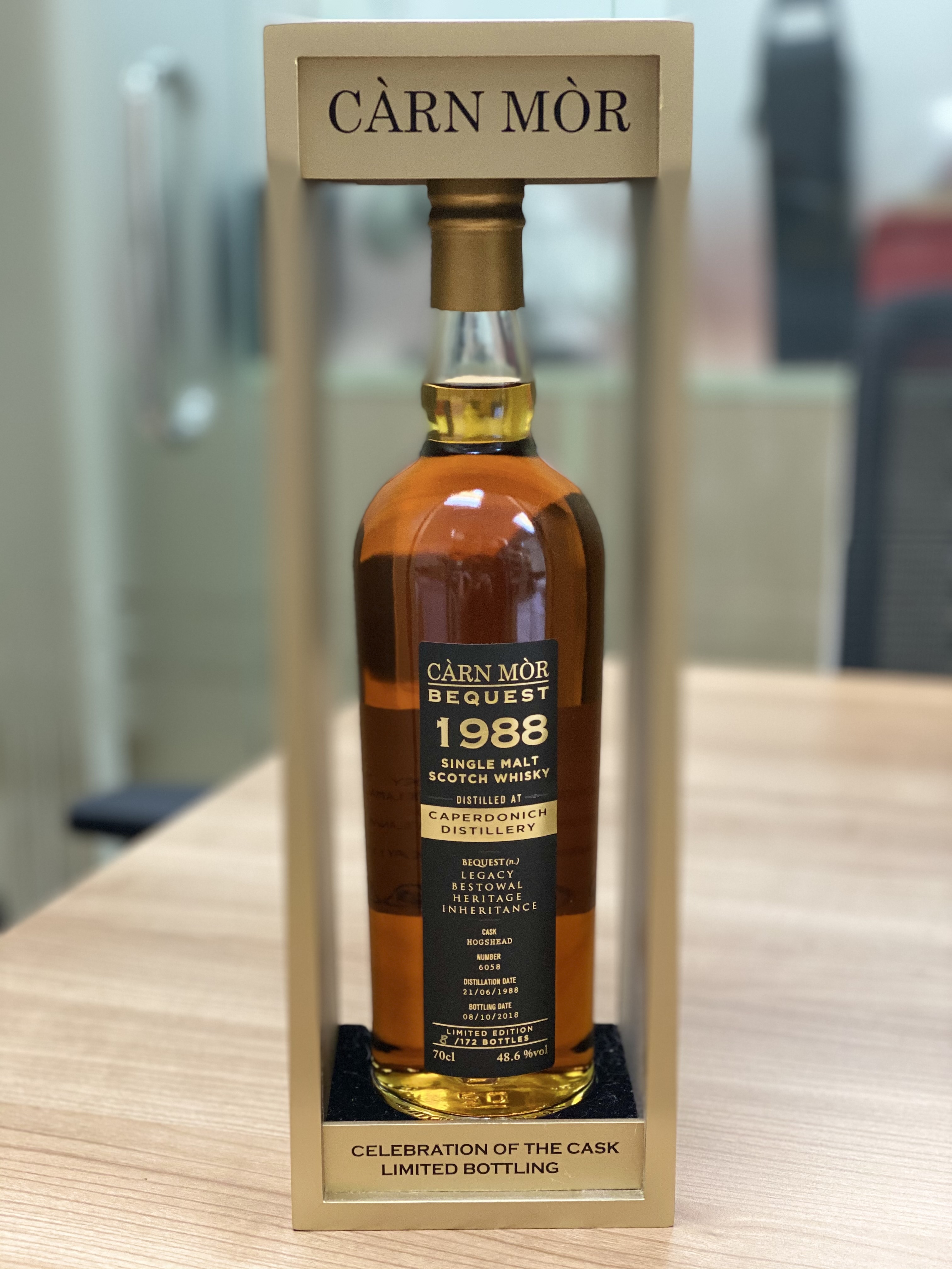CARN MOR Bequest  30 years Single Malt Whisky, Very limited edition,  全球限量172支 ，bottle no. 8 of 172
